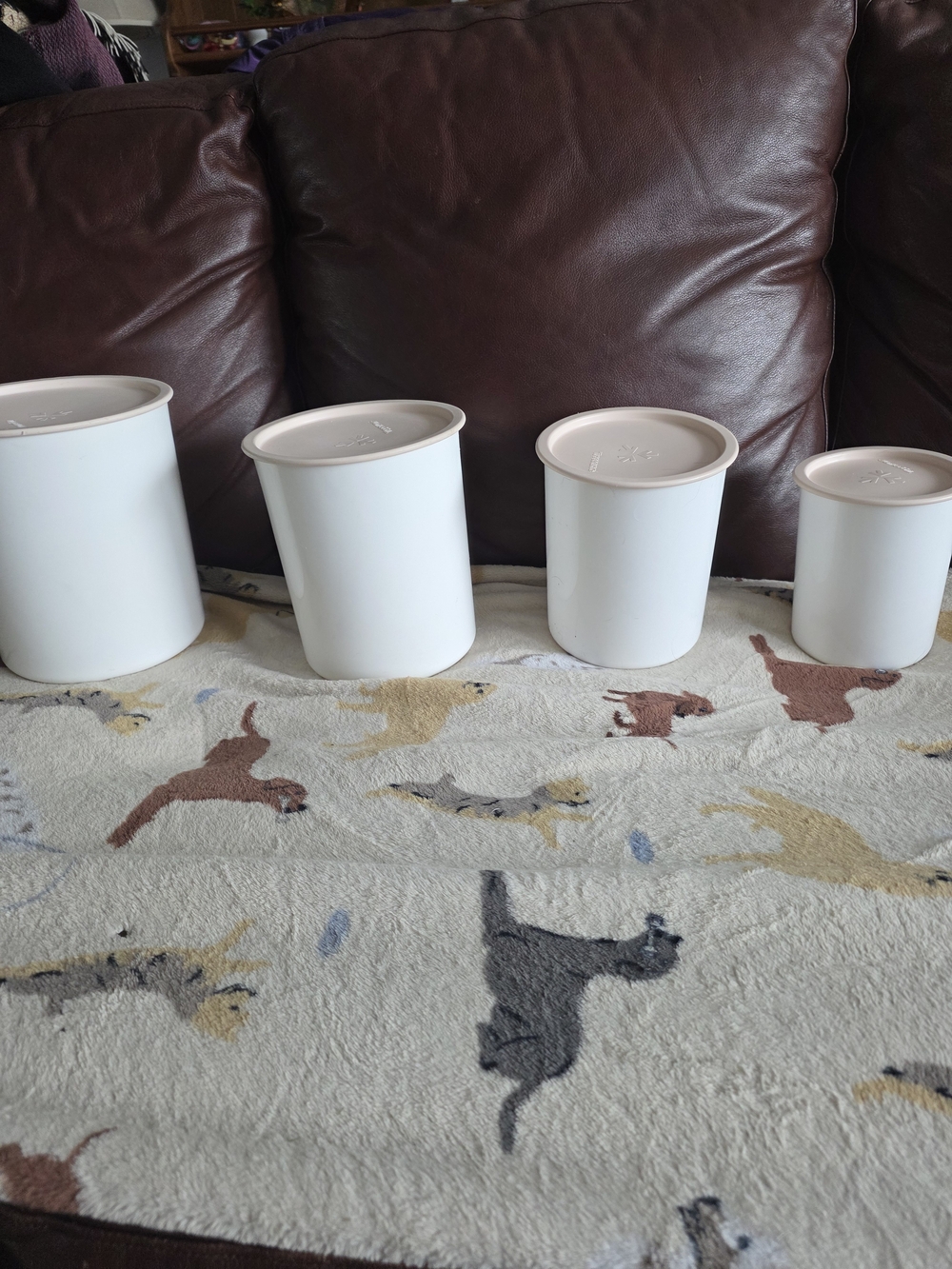 vintage Tupperware one-touch canister sets